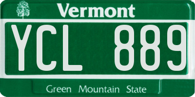 VT license plate YCL889