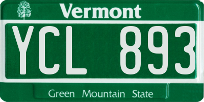 VT license plate YCL893