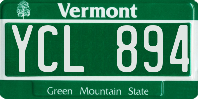 VT license plate YCL894