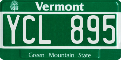 VT license plate YCL895