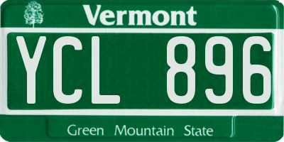 VT license plate YCL896