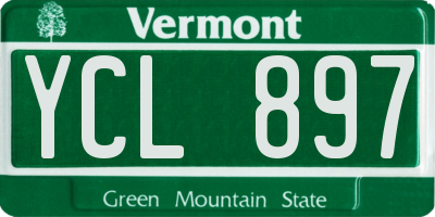 VT license plate YCL897