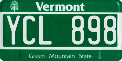 VT license plate YCL898