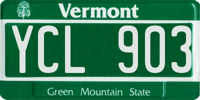 VT license plate YCL903