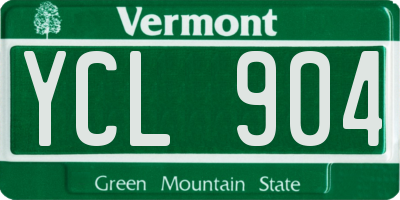 VT license plate YCL904