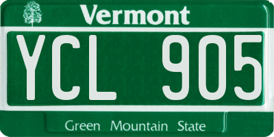 VT license plate YCL905
