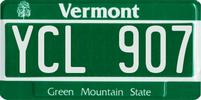 VT license plate YCL907