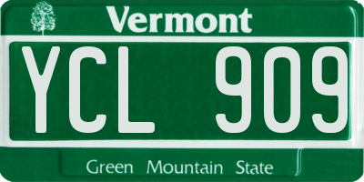 VT license plate YCL909