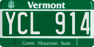 VT license plate YCL914