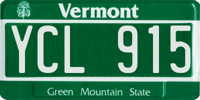 VT license plate YCL915
