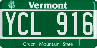 VT license plate YCL916