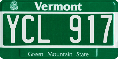 VT license plate YCL917