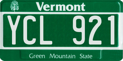 VT license plate YCL921