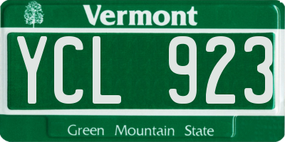 VT license plate YCL923