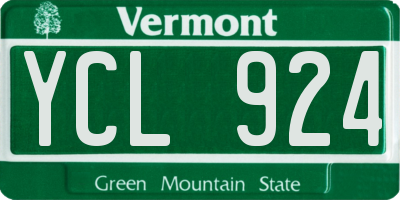 VT license plate YCL924