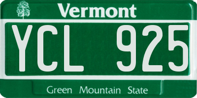 VT license plate YCL925