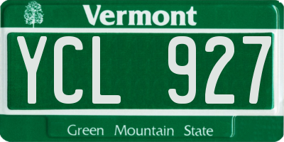 VT license plate YCL927