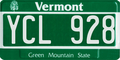 VT license plate YCL928