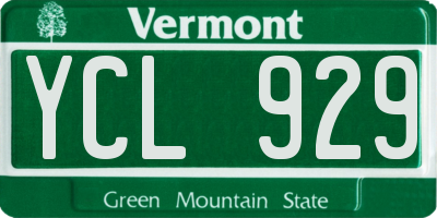 VT license plate YCL929
