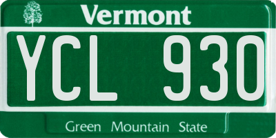 VT license plate YCL930