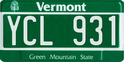VT license plate YCL931