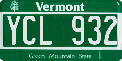 VT license plate YCL932