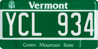 VT license plate YCL934