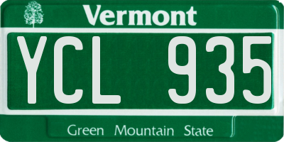 VT license plate YCL935