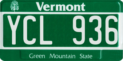 VT license plate YCL936