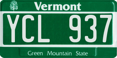 VT license plate YCL937