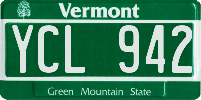 VT license plate YCL942