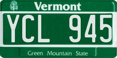 VT license plate YCL945