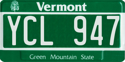 VT license plate YCL947
