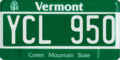 VT license plate YCL950