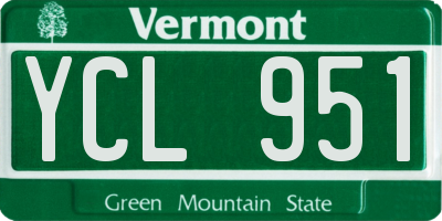 VT license plate YCL951