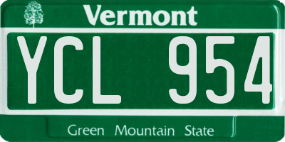 VT license plate YCL954