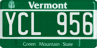 VT license plate YCL956