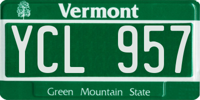 VT license plate YCL957