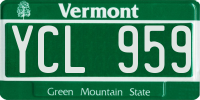 VT license plate YCL959