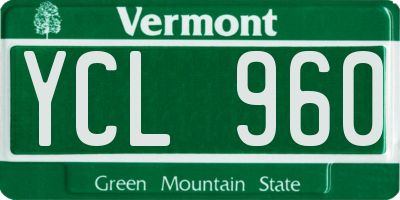 VT license plate YCL960