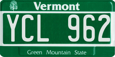 VT license plate YCL962