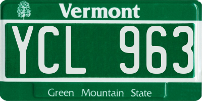 VT license plate YCL963