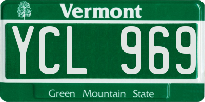VT license plate YCL969