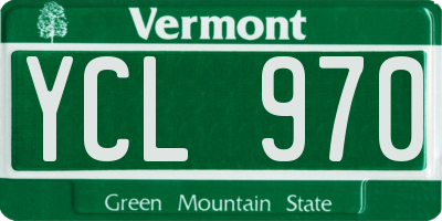 VT license plate YCL970