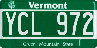 VT license plate YCL972