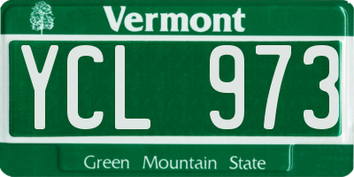 VT license plate YCL973