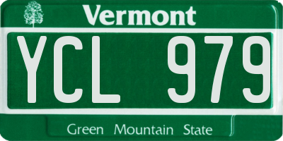 VT license plate YCL979