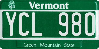 VT license plate YCL980