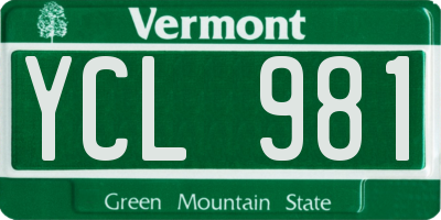 VT license plate YCL981