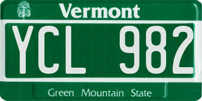 VT license plate YCL982